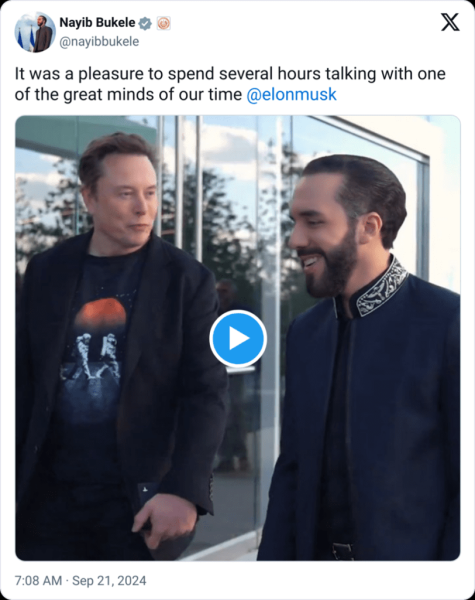 Nayib Bukele Meets Elon Musk at Tesla to Discuss AI and Future of Technology